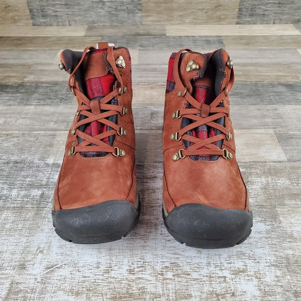 Keen Kaci III Winter‎ Womens Hiking Boots Sz 10 Tortoise Shell Red Waterproof